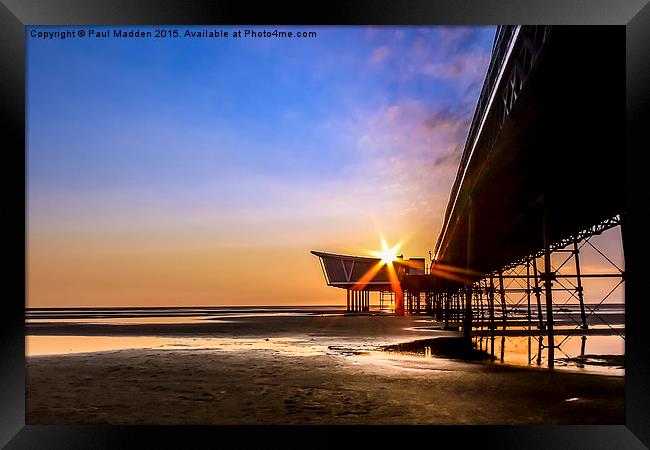 Southport Pier Sunset Framed Print by Paul Madden