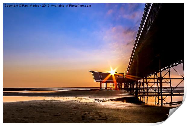 Southport Pier Sunset Print by Paul Madden