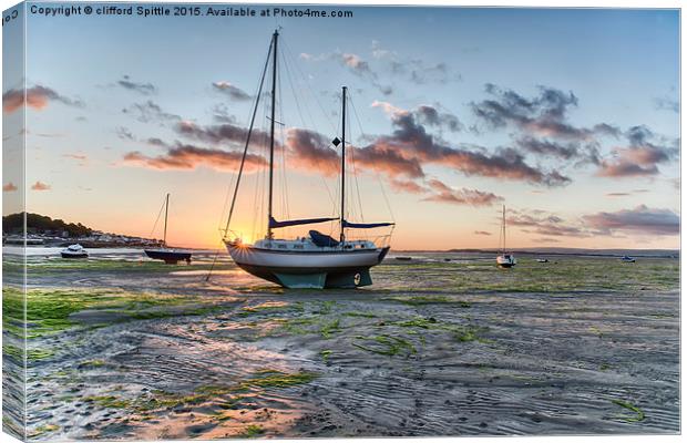  Sailing Yacht Instow Sunset Canvas Print by clifford Spittle
