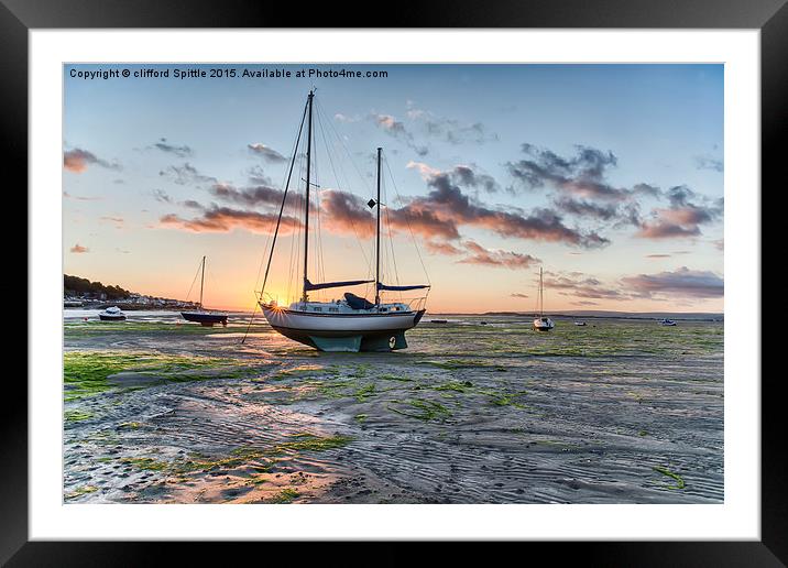  Sailing Yacht Instow Sunset Framed Mounted Print by clifford Spittle