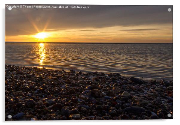  Sunset on the beach Acrylic by Thanet Photos