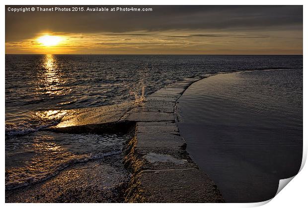  tidal pool sunset Print by Thanet Photos