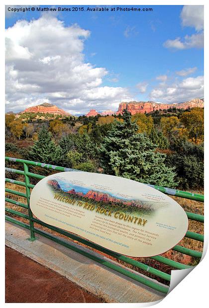  Sedona National Park, Arizona Print by Matthew Bates