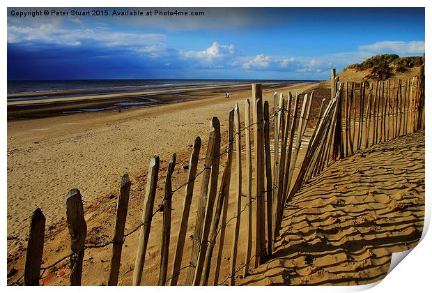  Fenced in at the beach Print by Peter Stuart