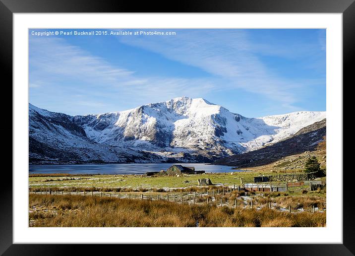 Y Garn mountain Snowdonia wales UK Framed Mounted Print by Pearl Bucknall