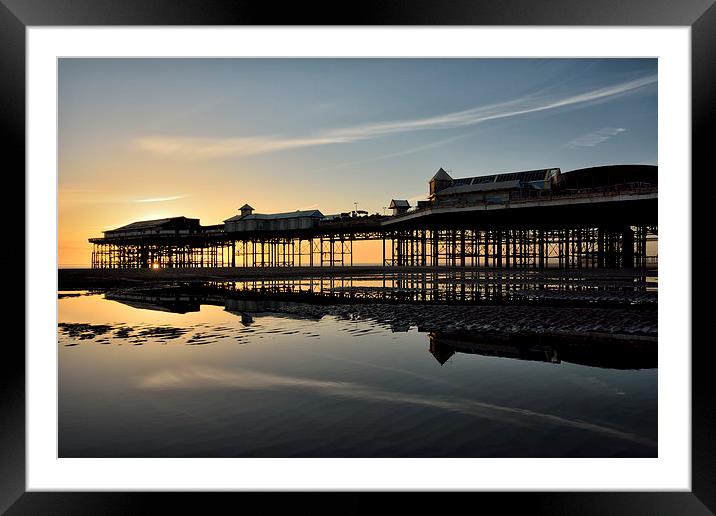 Sunset North Pier Reflections Framed Mounted Print by Gary Kenyon
