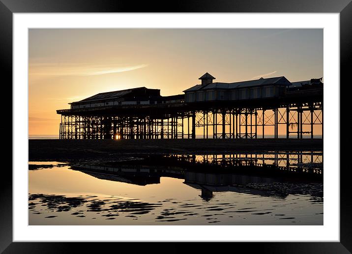 Golden Sunset Reflections Blackpool Framed Mounted Print by Gary Kenyon