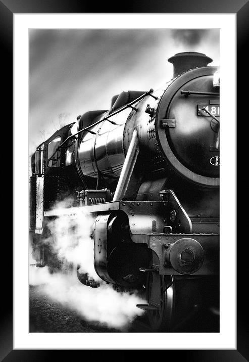 Black and White Train Framed Mounted Print by Simon Gladwin
