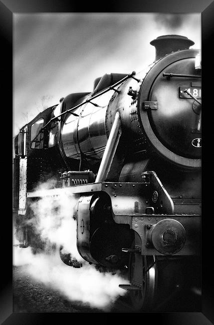 Black and White Train Framed Print by Simon Gladwin