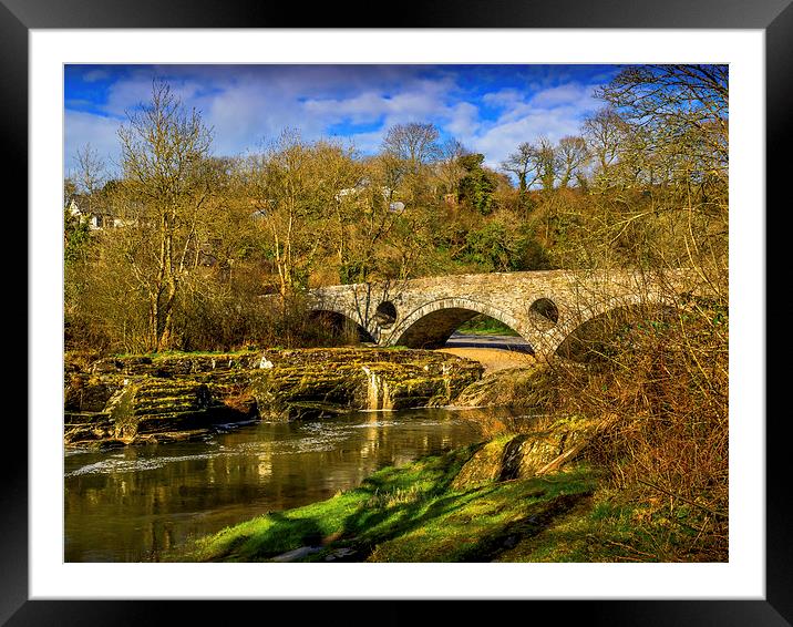 The Old Road Bridge, Cenarth, Carmarthenshire, Wal Framed Mounted Print by Mark Llewellyn