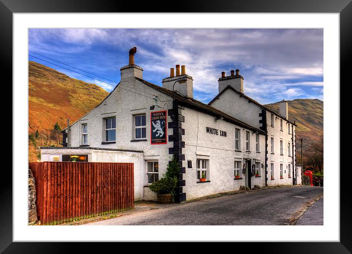 The White Lion at Patterdale Framed Mounted Print by Tom Gomez