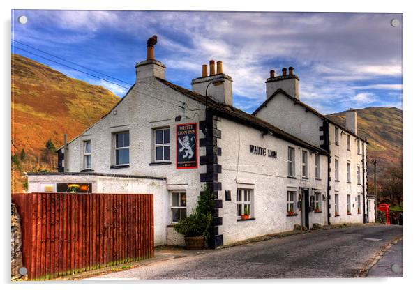 The White Lion at Patterdale Acrylic by Tom Gomez