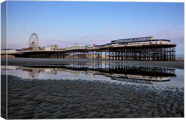Central Pier Reflections Canvas Print by Gary Kenyon