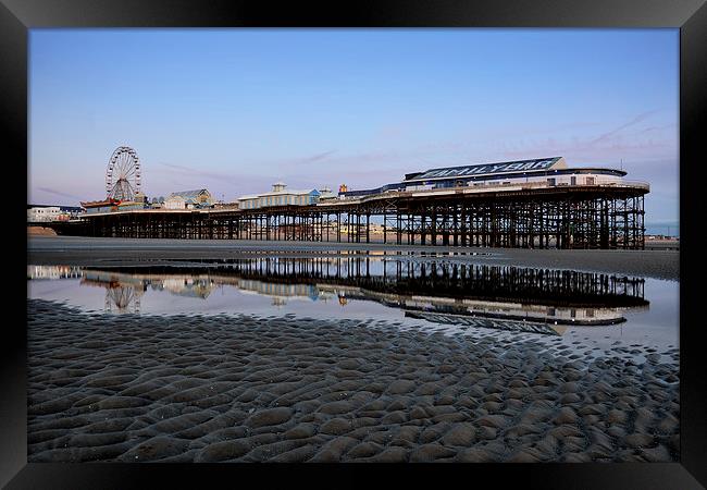 Central Pier Reflections Framed Print by Gary Kenyon