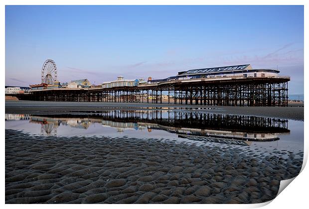 Central Pier Reflections Print by Gary Kenyon
