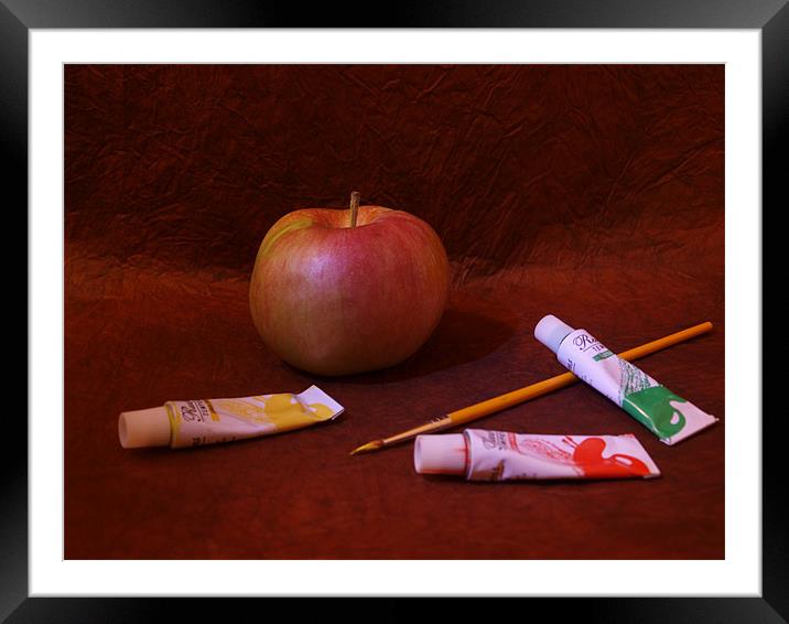 painted apples Framed Mounted Print by Leonardo Lokas