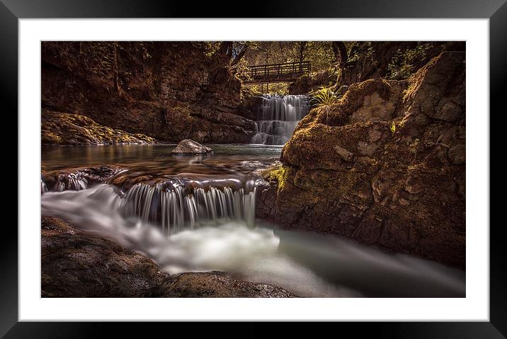  Sychryd Cascade Framed Mounted Print by Leighton Collins