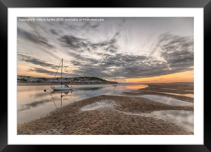 Sunset At Instow North Devon Framed Mounted Print by clifford Spittle