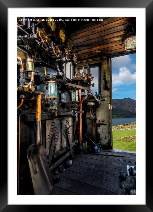 Steam Locomotive Footplate Framed Mounted Print by Adrian Evans
