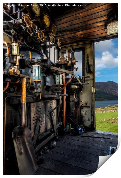 Steam Locomotive Footplate Print by Adrian Evans
