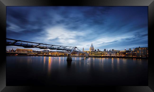  London Millennium Bridge and St. Paul's Cathedral Framed Print by John Ly