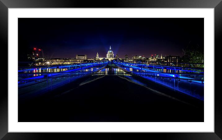  London St. Paul's Cathedral with V Lights for VE  Framed Mounted Print by John Ly