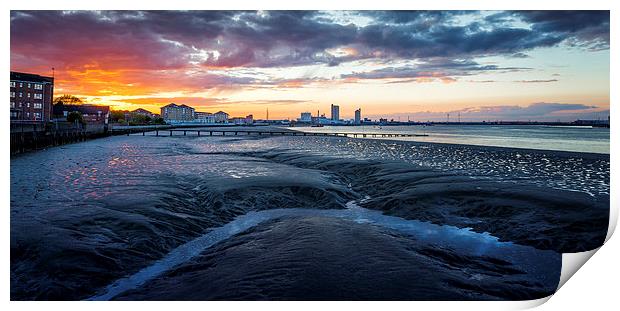  Dramatic Sunset on River Thames Print by John Ly