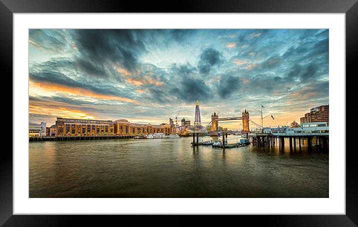  London Tower Bridge and the Shard Framed Mounted Print by John Ly