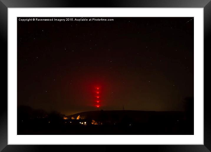  Caradon Mast and Minions by Night Framed Mounted Print by Ravenswood Imagery