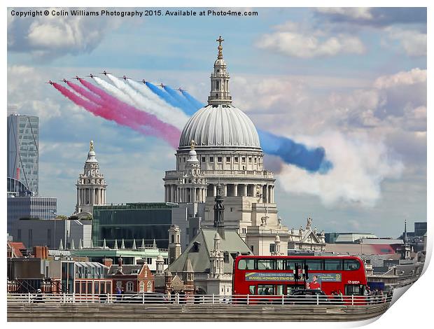  The Red Arrows And Saint Pauls Cathederal Print by Colin Williams Photography