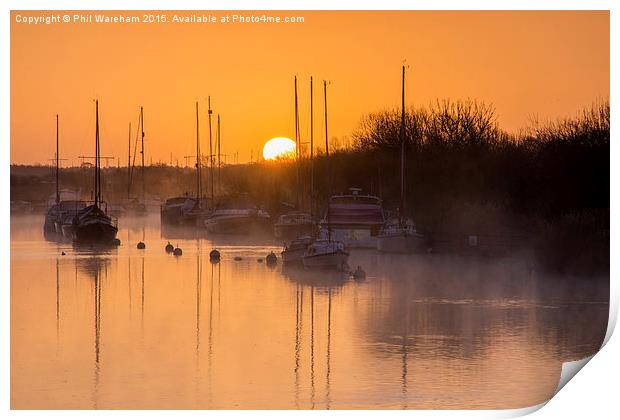  Sunrise over the Frome Print by Phil Wareham