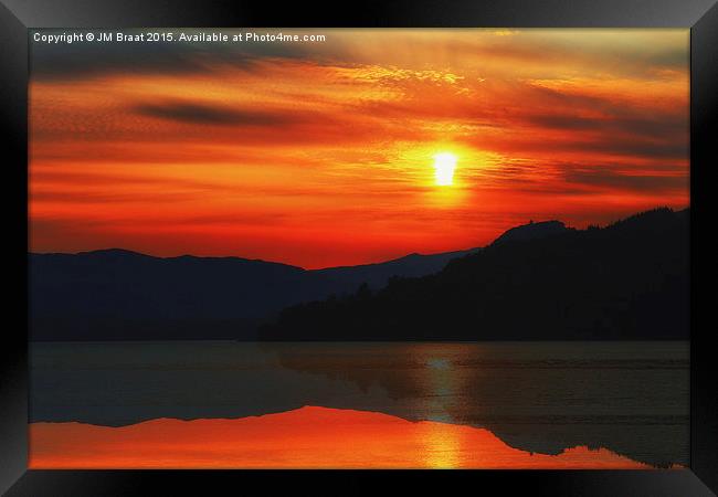 Fiery Sunset over Inveraray Framed Print by Jane Braat