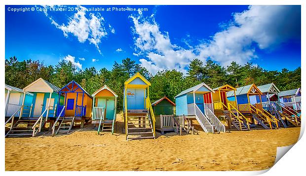 Coloured Beach Huts  Print by Chris Thaxter