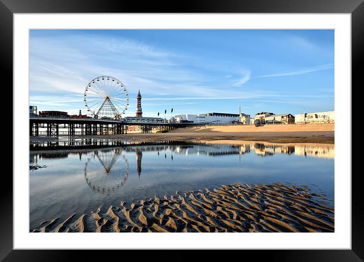 Golden Light On Blackpool Framed Mounted Print by Gary Kenyon