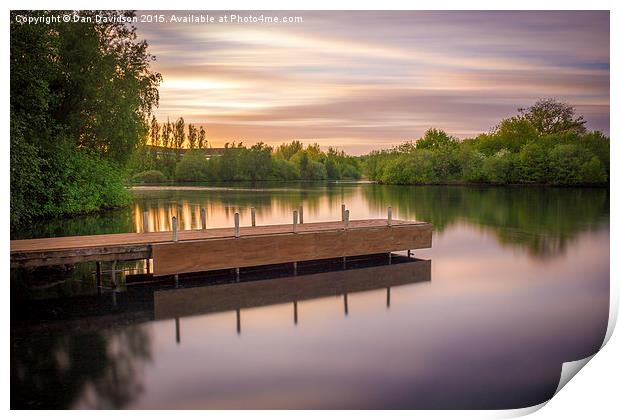  Tongwell Lake Sunset Print by Dan Davidson