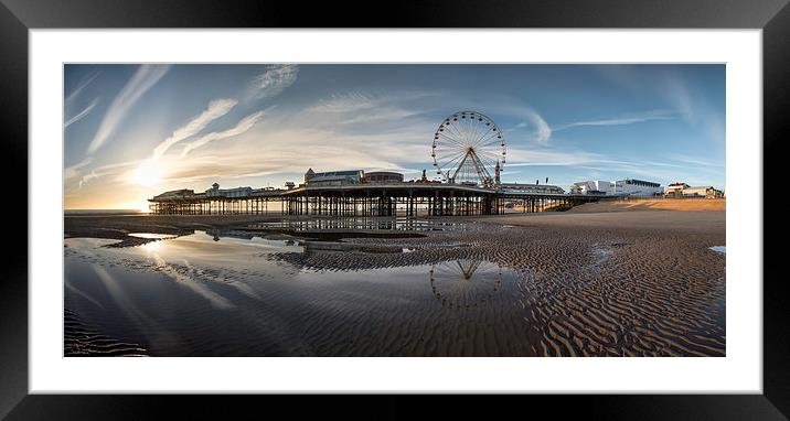 Sunset Pano Blackpool Framed Mounted Print by Gary Kenyon