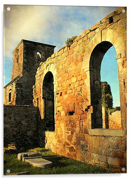  ruin church,north berwick Acrylic by dale rys (LP)