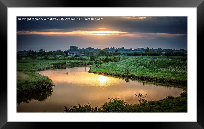  Sunset Whilst Looking For Barn Owls Framed Mounted Print by matthew  mallett