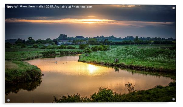  Sunset Whilst Looking For Barn Owls Acrylic by matthew  mallett