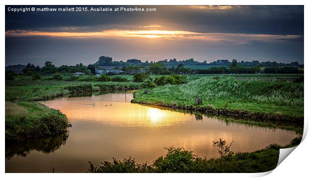  Sunset Whilst Looking For Barn Owls Print by matthew  mallett