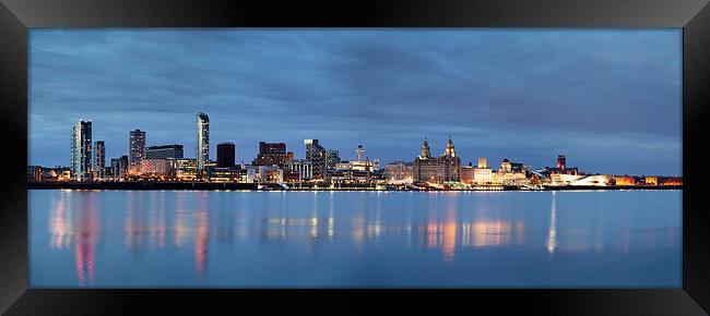  Liverpool Waterfront Reflections from Seacombe Framed Print by John Hickey-Fry