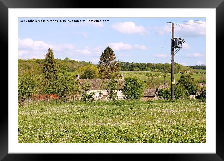 Cotswold Village Spring Summer Meadow Framed Mounted Print by Mark Purches