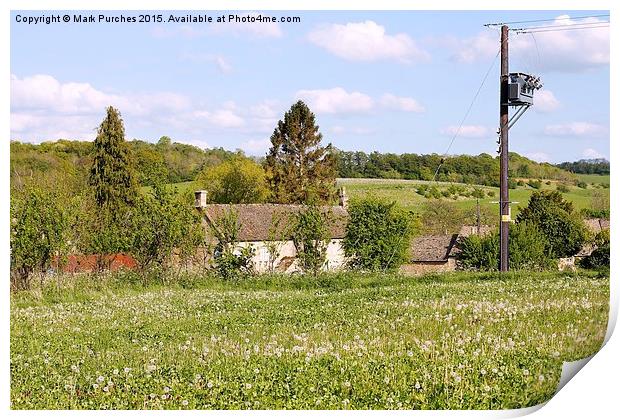 Cotswold Village Spring Summer Meadow Print by Mark Purches
