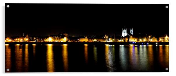 The still of night - South Quay Kings Lynn Acrylic by Gary Pearson