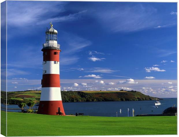 Smeatons Tower  Plymouth Hoe Devon Canvas Print by Darren Galpin