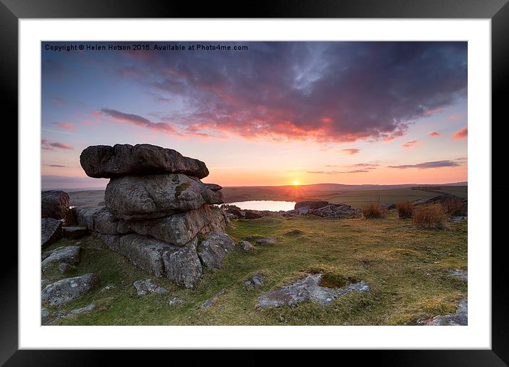 Tregarrick Tor on Bodmin Moor Framed Mounted Print by Helen Hotson