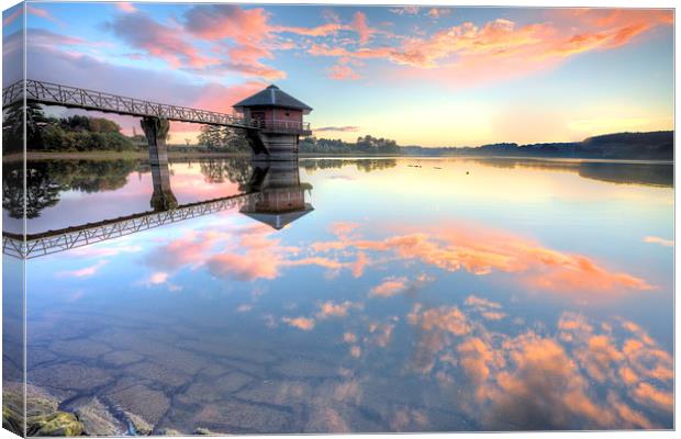  Cropston Reservoir Sunset, Leicestershire  Canvas Print by Jonathan Smith