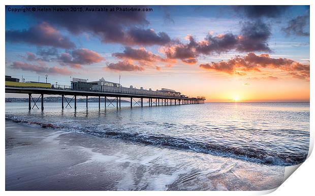 Paignton Pier Print by Helen Hotson