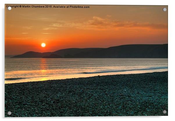  Sunset from Newgale, Pembrokeshire Acrylic by Martin Chambers