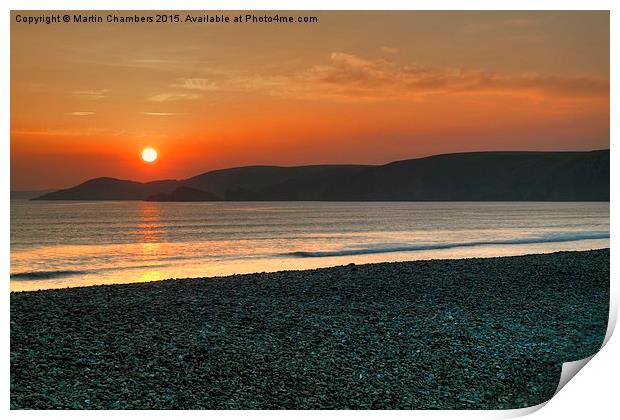  Sunset from Newgale, Pembrokeshire Print by Martin Chambers